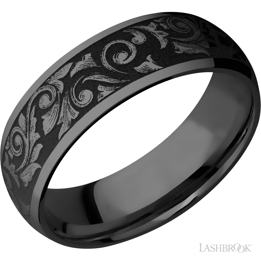 7 mm wide Domed Zirconium band