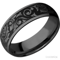 7 mm wide Domed Zirconium band