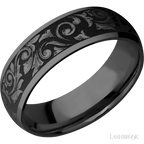 7 mm wide Domed Zirconium band