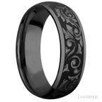 7 mm wide Domed Zirconium band