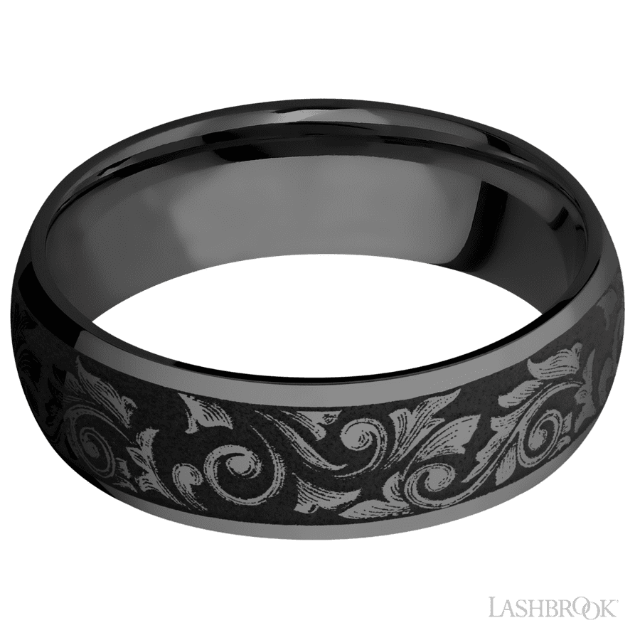 7 mm wide Domed Zirconium band