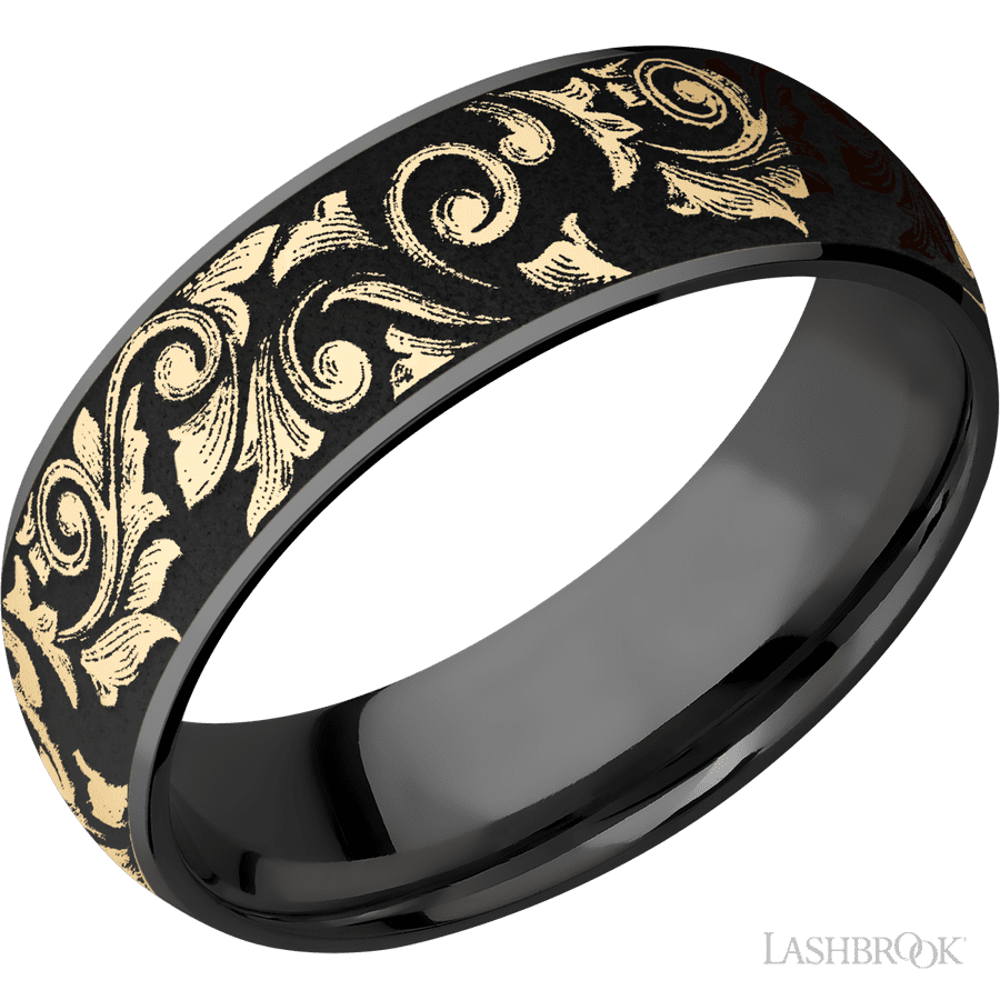 7 mm wide Domed Zirconium band