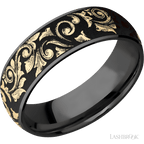 7 mm wide Domed Zirconium band