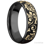 7 mm wide Domed Zirconium band