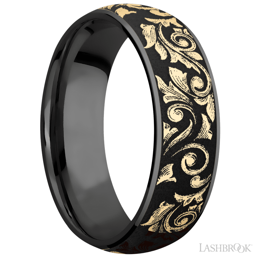 7 mm wide Domed Zirconium band