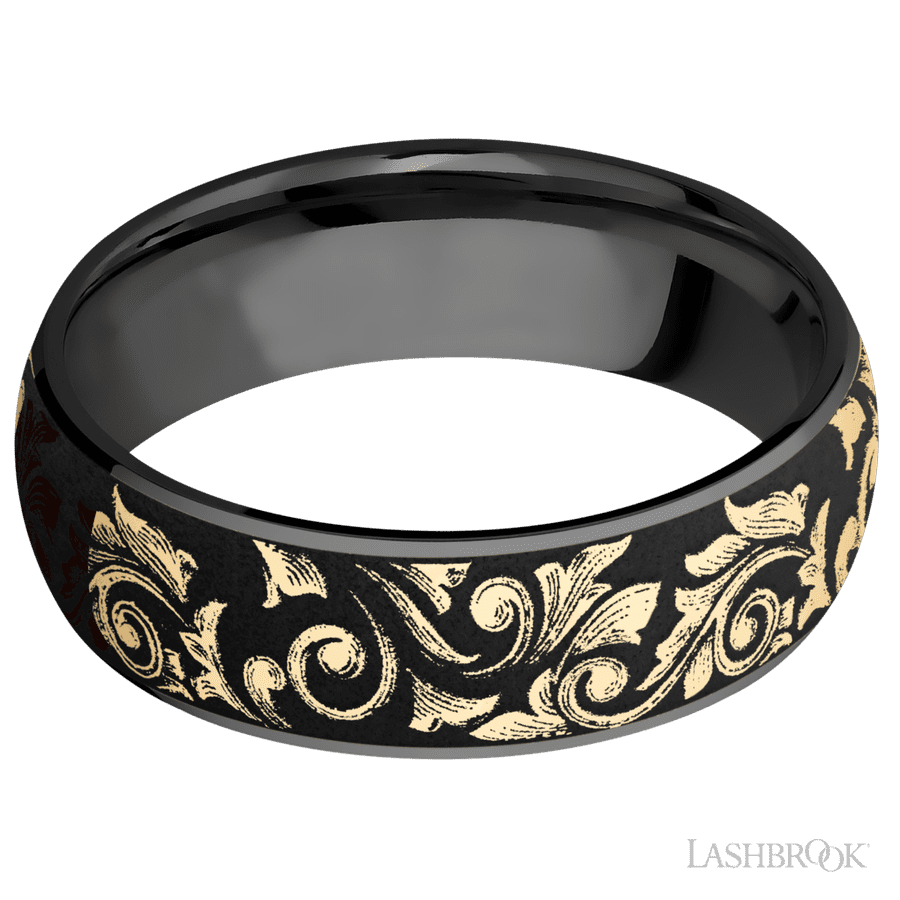 7 mm wide Domed Zirconium band