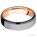 6 mm wide Beveled Tantalum band featuring a 14K Rose Gold sleeve