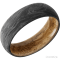 7 mm wide Domed Forged Carbon Fiber band featuring a Whiskey Barrel sleeve