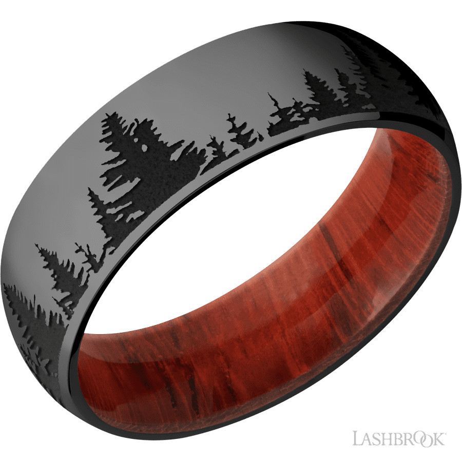 7 mm wide Domed Zirconium band