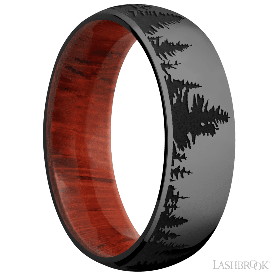 7 mm wide Domed Zirconium band