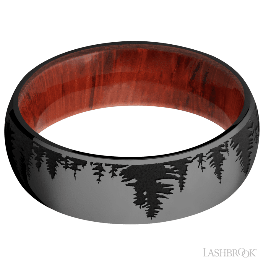 7 mm wide Domed Zirconium band