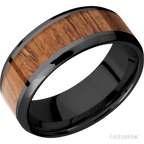 8 mm wide Beveled Zirconium band
