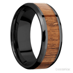 8 mm wide Beveled Zirconium band