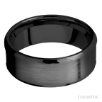 8 mm wide Beveled Zirconium band