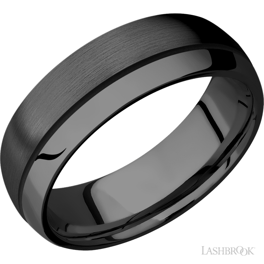 7 mm wide Domed Zirconium band