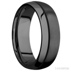 7 mm wide Domed Zirconium band