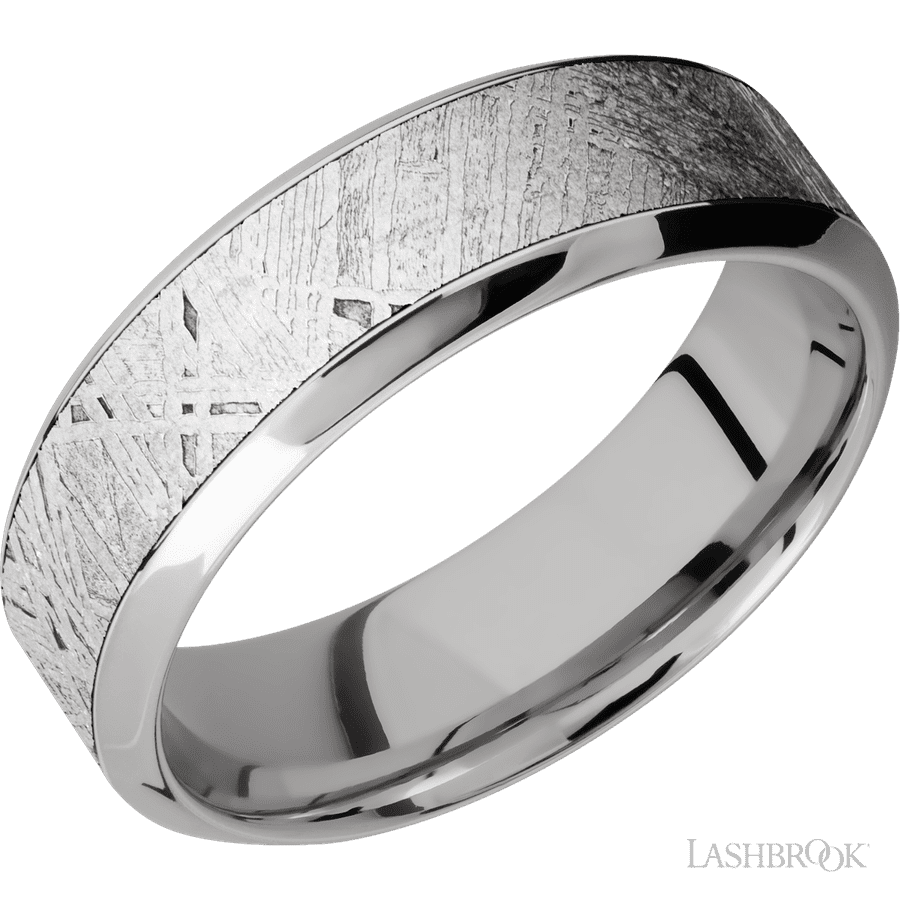 7 mm wide High Bevel 18K White Gold band