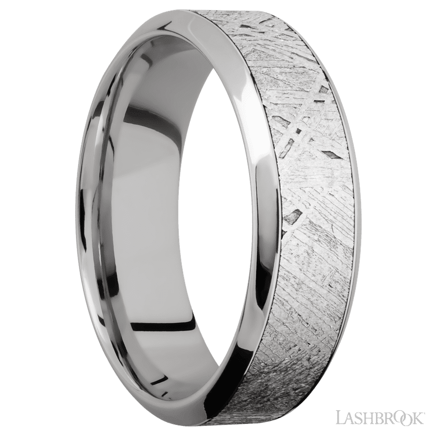7 mm wide High Bevel 18K White Gold band
