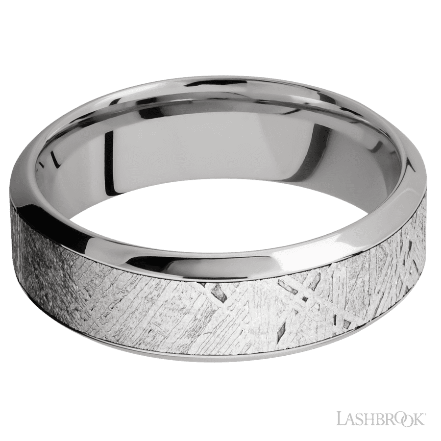7 mm wide High Bevel 18K White Gold band
