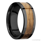 8 mm wide Flat Zirconium band