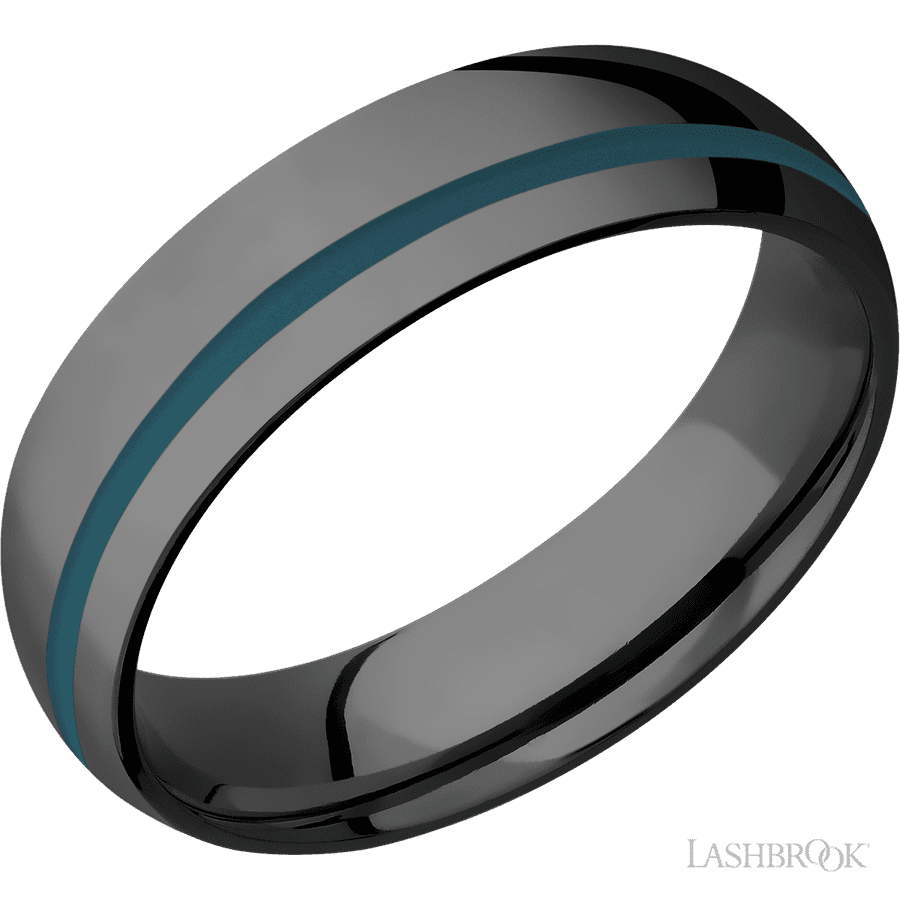 6 mm wide Domed Zirconium band