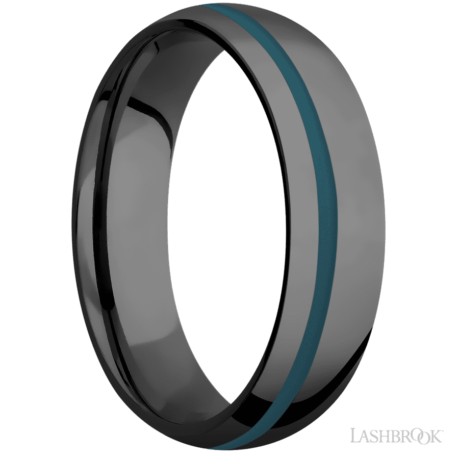 6 mm wide Domed Zirconium band