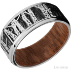 9 mm wide Flat Grooved Edges Cobalt Chrome band