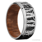9 mm wide Flat Grooved Edges Cobalt Chrome band