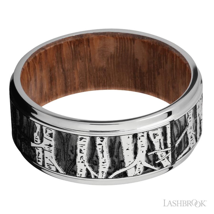 9 mm wide Flat Grooved Edges Cobalt Chrome band