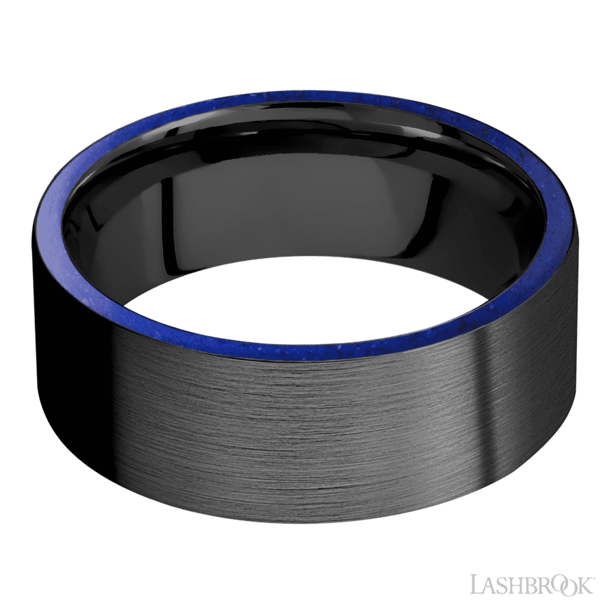 8 mm wide Flat Zirconium band