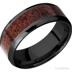 8 mm wide Beveled Zirconium band
