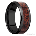 8 mm wide Beveled Zirconium band