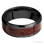 8 mm wide Beveled Zirconium band