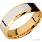 7 mm wide High Bevel 14K Yellow Gold band