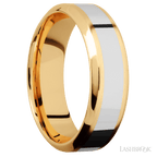 7 mm wide High Bevel 14K Yellow Gold band