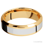 7 mm wide High Bevel 14K Yellow Gold band