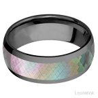 8 mm wide Domed Zirconium band
