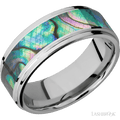 8 mm wide Flat Grooved Edges Cobalt Chrome band