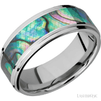 8 mm wide Flat Grooved Edges Cobalt Chrome band