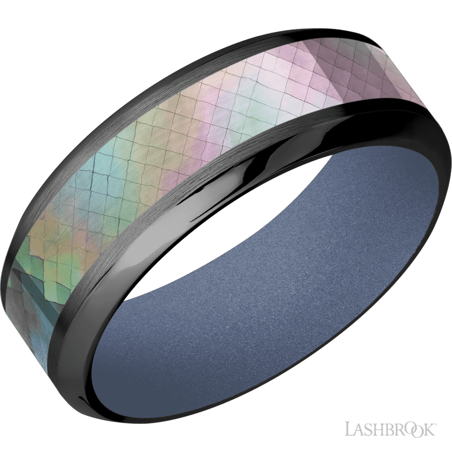 8 mm wide High Bevel Zirconium band