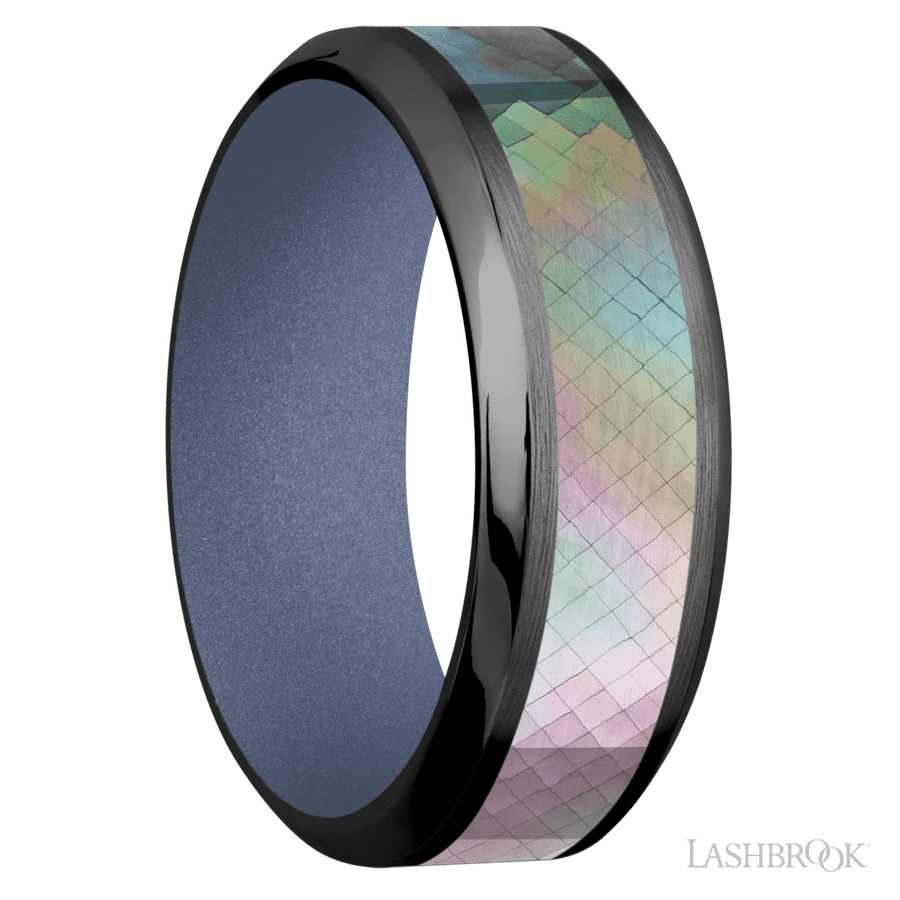 8 mm wide High Bevel Zirconium band
