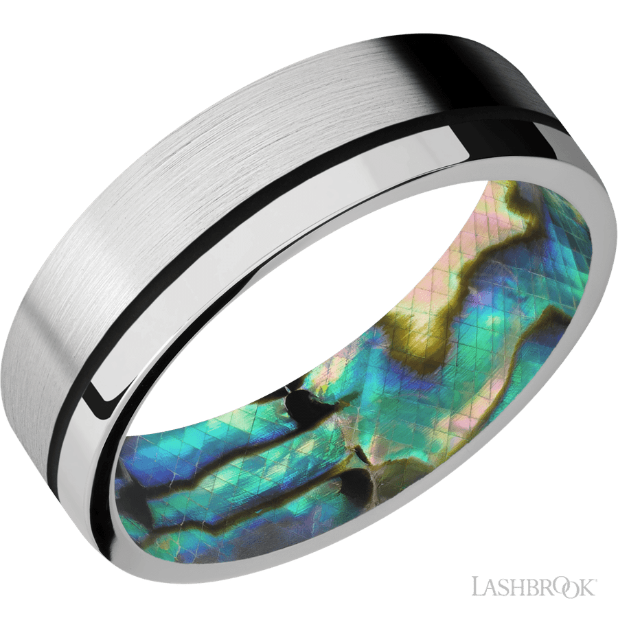 7 mm wide Flat 14K White Gold band