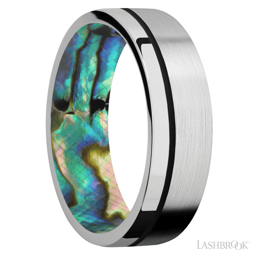 7 mm wide Flat 14K White Gold band