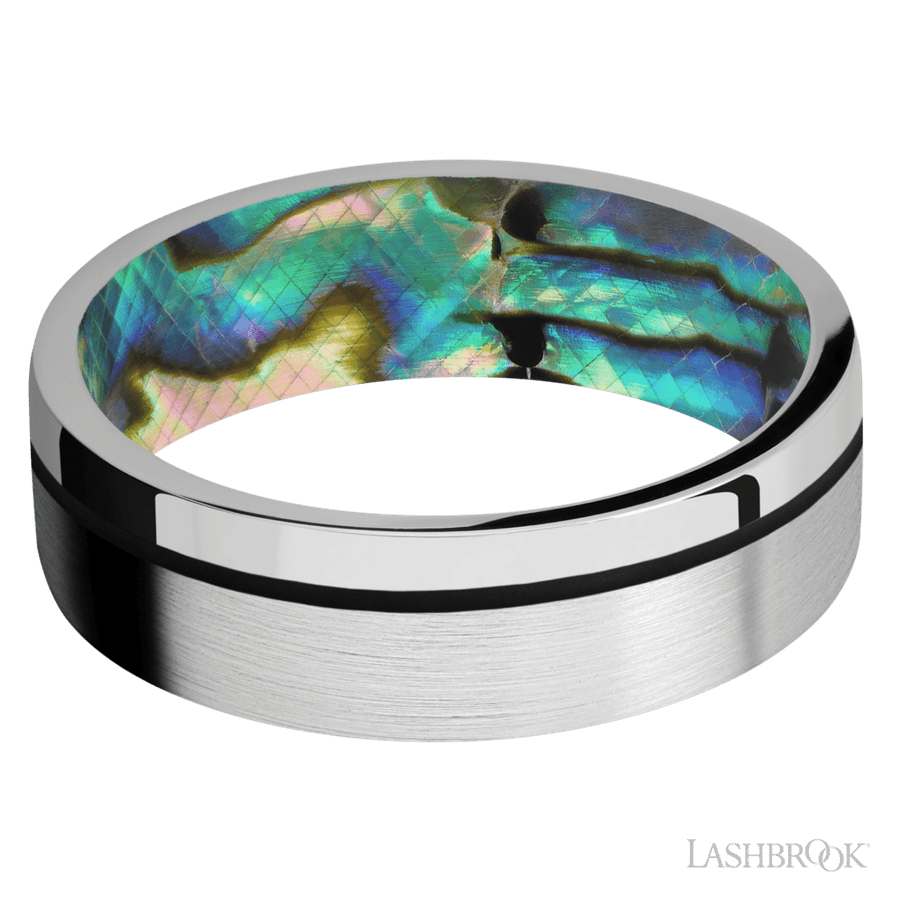 7 mm wide Flat 14K White Gold band