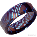 8 mm wide High Bevel Titanium Damascus band