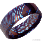 8 mm wide High Bevel Titanium Damascus band
