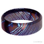 8 mm wide High Bevel Titanium Damascus band
