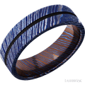 7 mm wide Flat Titanium Damascus band