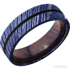 7 mm wide Flat Titanium Damascus band