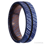 7 mm wide Flat Titanium Damascus band
